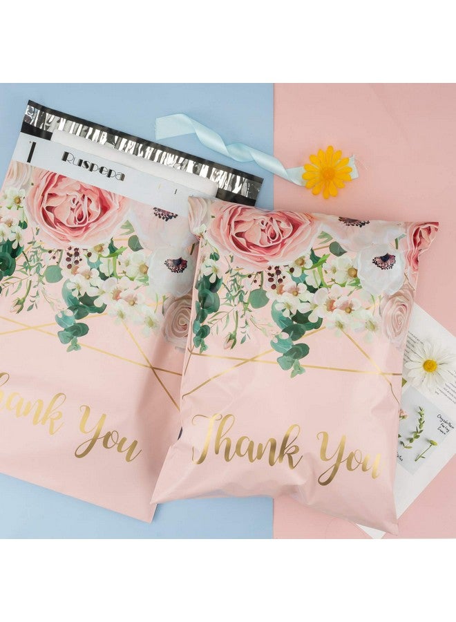 RUSPEPA Poly Mailers Shipping Bags Thank You Notes Flowers Surrounded 3 Mil Heavy Duty Self Seal Mailing Envelopes Pink 12 X 15.5 Inches 50 Pack  - Image 2