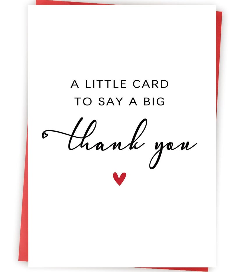 Zyulin Simple Thank You Card Gifts for Men Women, Appreciation Gifts for Teacher Boss, A Little Card to Say A Big Thank You - Image 1