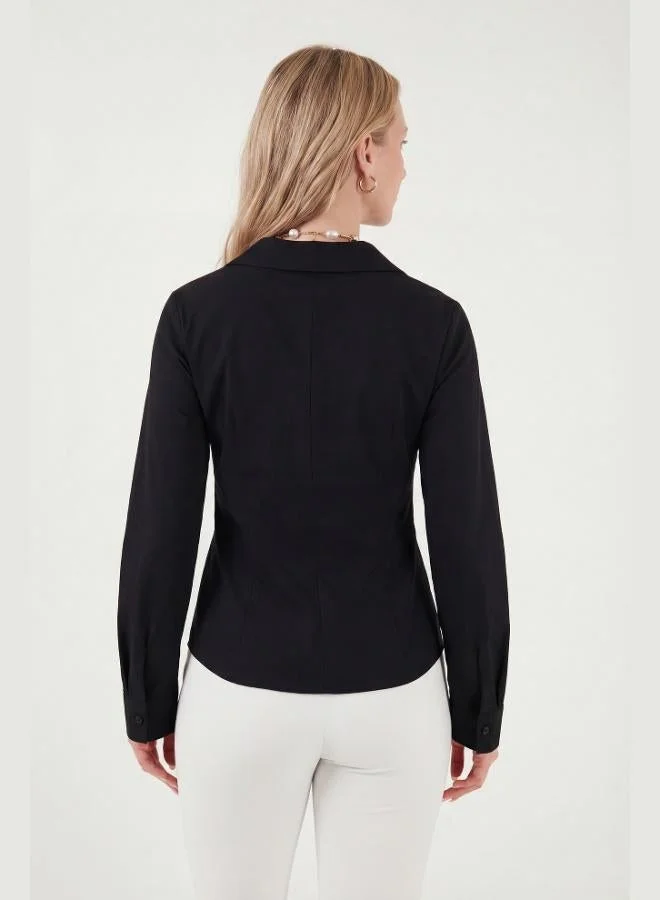 Lela  Lela Waist-Cut Pleated Cotton Blend Fitted Shirt Women's SHIRT 6778275 for Women | Best Price UAE