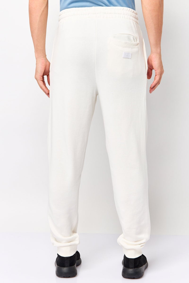 Fudo Men Regular Fit Solid Jogger Pants, Ivory - Image 4