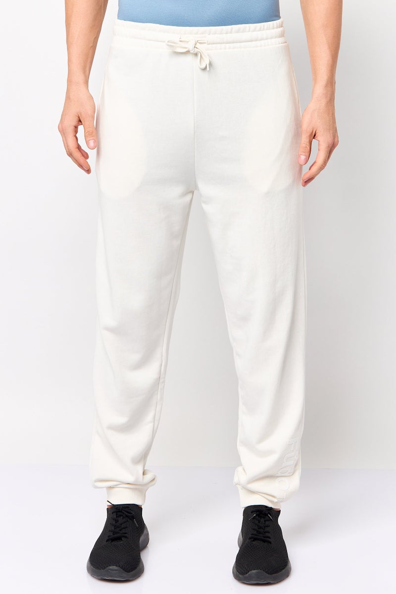 Fudo Men Regular Fit Solid Jogger Pants, Ivory - Image 1