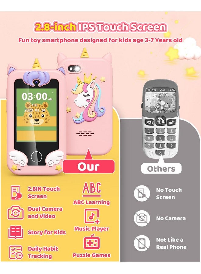 Kikapabi Kids Toy Smartphone, Gifts and Toys for Girls Boys Ages 3-8 Years Old, Fake Play Unicorn Toy Phone with Music Player Dual Camera Puzzle Games Touchscreen, Birthday, Kids Trip Activity - Image 5
