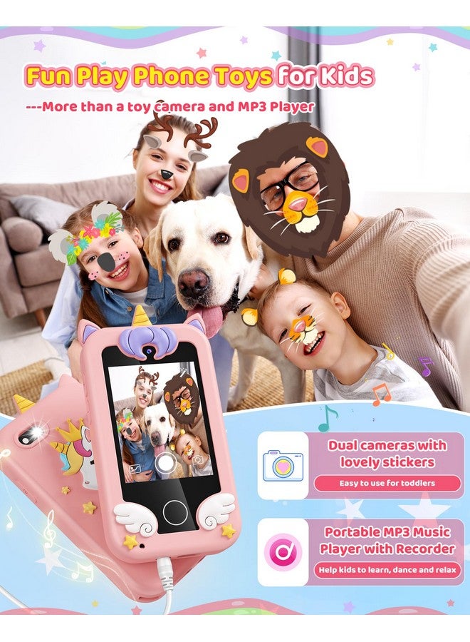 Kikapabi Kids Toy Smartphone, Gifts and Toys for Girls Boys Ages 3-8 Years Old, Fake Play Unicorn Toy Phone with Music Player Dual Camera Puzzle Games Touchscreen, Birthday, Kids Trip Activity - Image 3