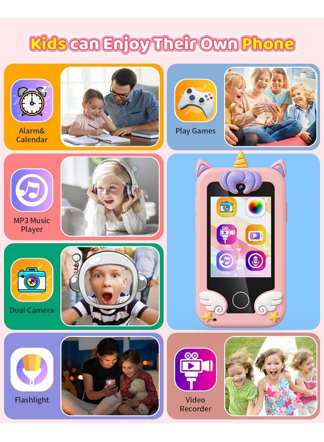 Kikapabi Kids Toy Smartphone, Gifts and Toys for Girls Boys Ages 3-8 Years Old, Fake Play Unicorn Toy Phone with Music Player Dual Camera Puzzle Games Touchscreen, Birthday, Kids Trip Activity - Image 4