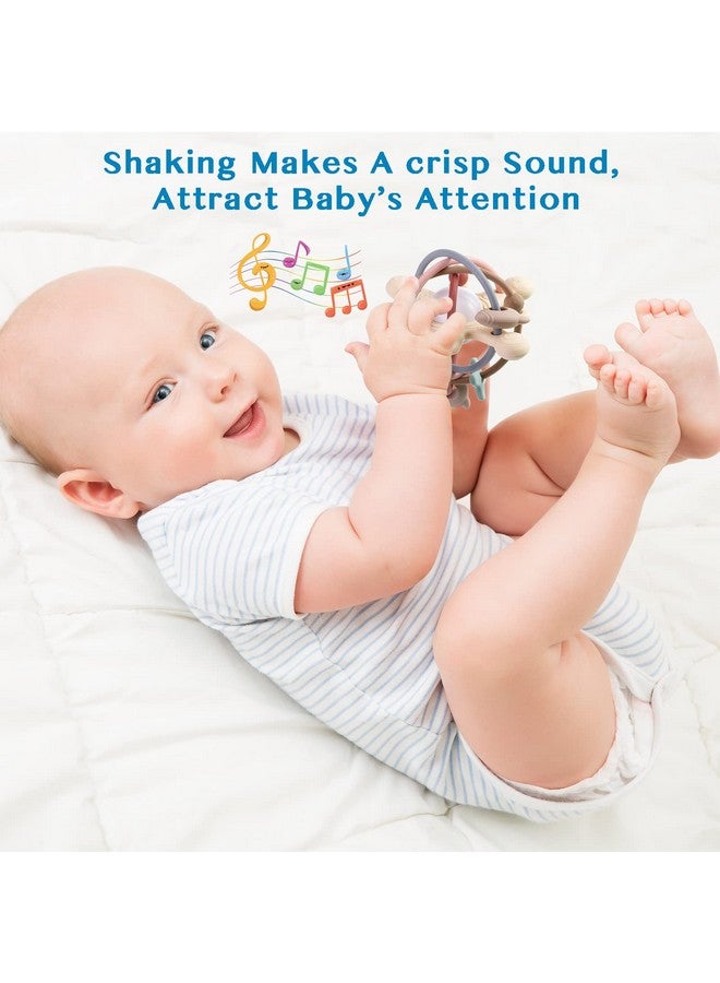 Eoopoon Baby Teether Toy for Babies 3 Months+, Silicone Baby Teething Toys, Rattle Sensory Teether Toy for Sore Gums, Baby Chew Toys for Sucking Needs, BPA Free, Navajo White - Image 2