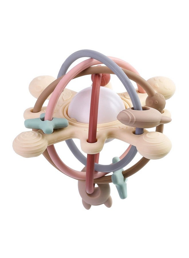 Eoopoon Baby Teether Toy for Babies 3 Months+, Silicone Baby Teething Toys, Rattle Sensory Teether Toy for Sore Gums, Baby Chew Toys for Sucking Needs, BPA Free, Navajo White - Image 1