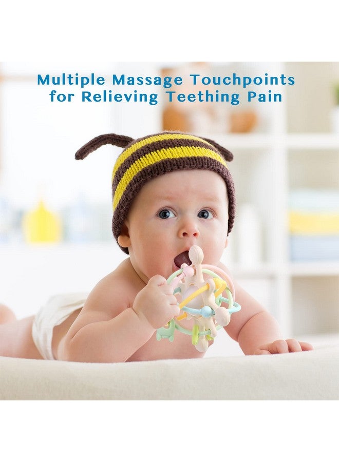Eoopoon Baby Teether Toy for Babies 3 Months+, Silicone Baby Teething Toys, Rattle Sensory Teether Toy for Sore Gums, Baby Chew Toys for Sucking Needs, BPA Free, Navajo White - Image 4