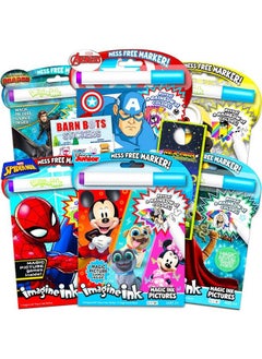 Bendon Publishing Imagine Ink Coloring Book Assorted Set For Boys With Stickers (Bundle Includes 6 No Mess Books Featuring Cars Mickey Mouse And More)  - Image 2