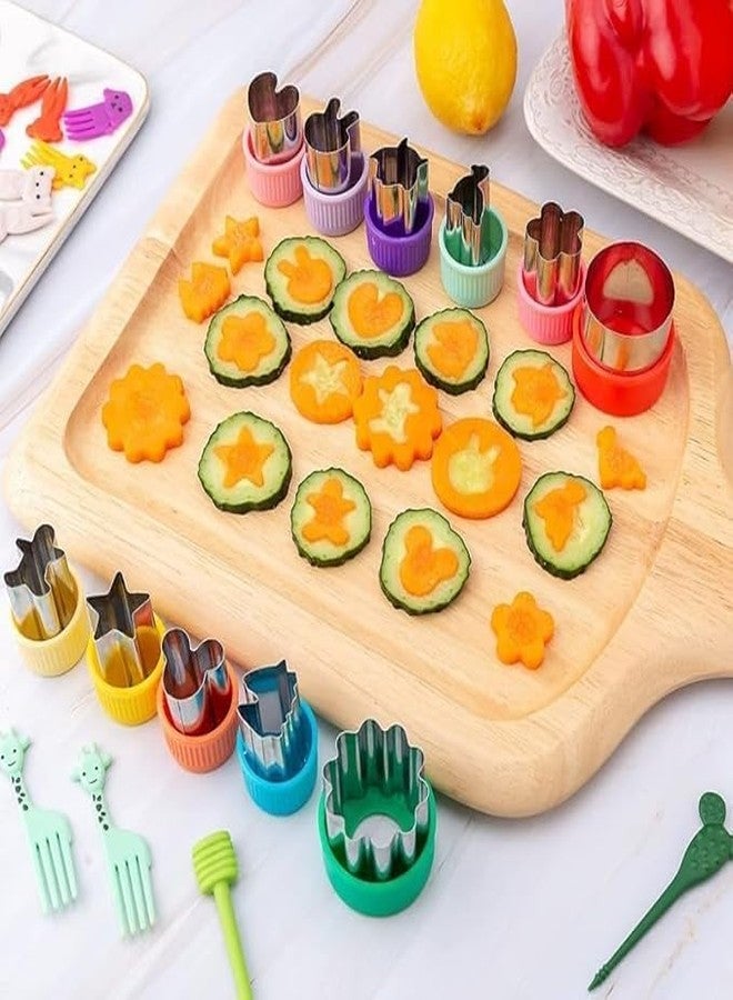 SRN ENTERPRISE Fruit Cutters Shapes for Kids, Cookie Cutters Set, Stainless Steel, Sandwich Cutter, Pastry Mold, Baking Food Decoration, 24 Pieces - Image 2