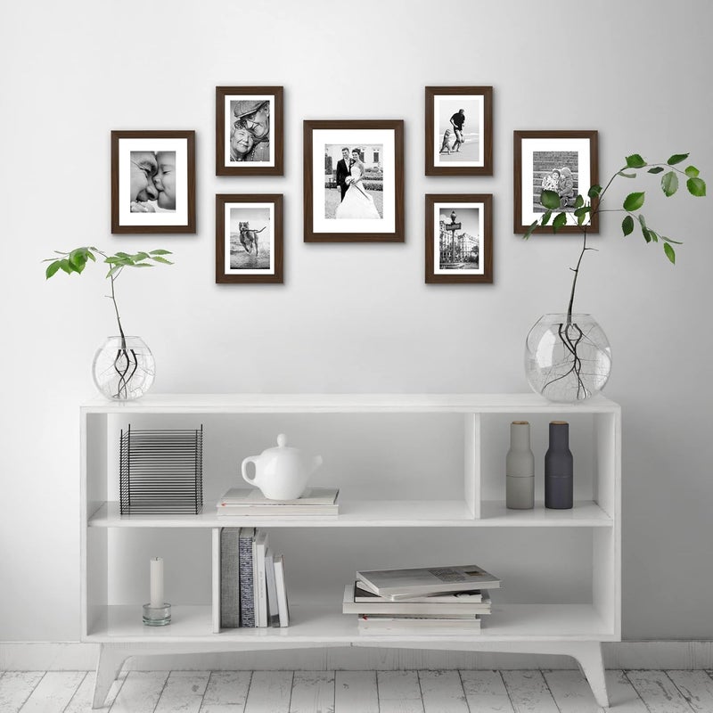 Americanflat 7 Pack Gallery Wall Set | Displays One 11x14, Two 8x10, and Four 5x7 inch photos. Shatter-Resistant Glass. Hanging Hardware Included! - Image 4