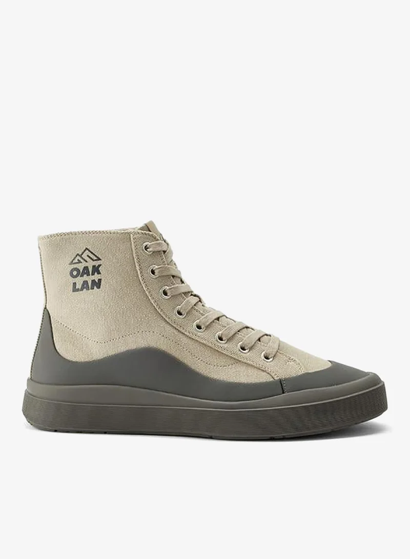 Oaklan By Shoexpress GREY Men Lace-Up Canvas Sneakers for Men | Best Price UAE