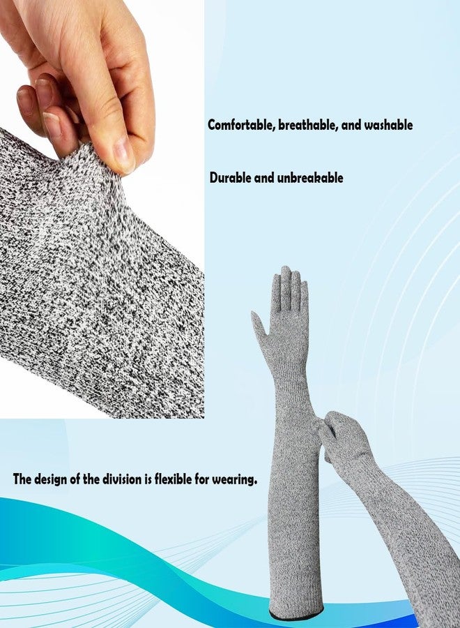 HAISENGO Pet Handling Gloves – 16" Extra-Long Cat Grooming Arm Sleeves, Anti-Scratch & Bite Resistant Protective Sleeves for Bathing & Nail Trimming (Gray) - Image 3