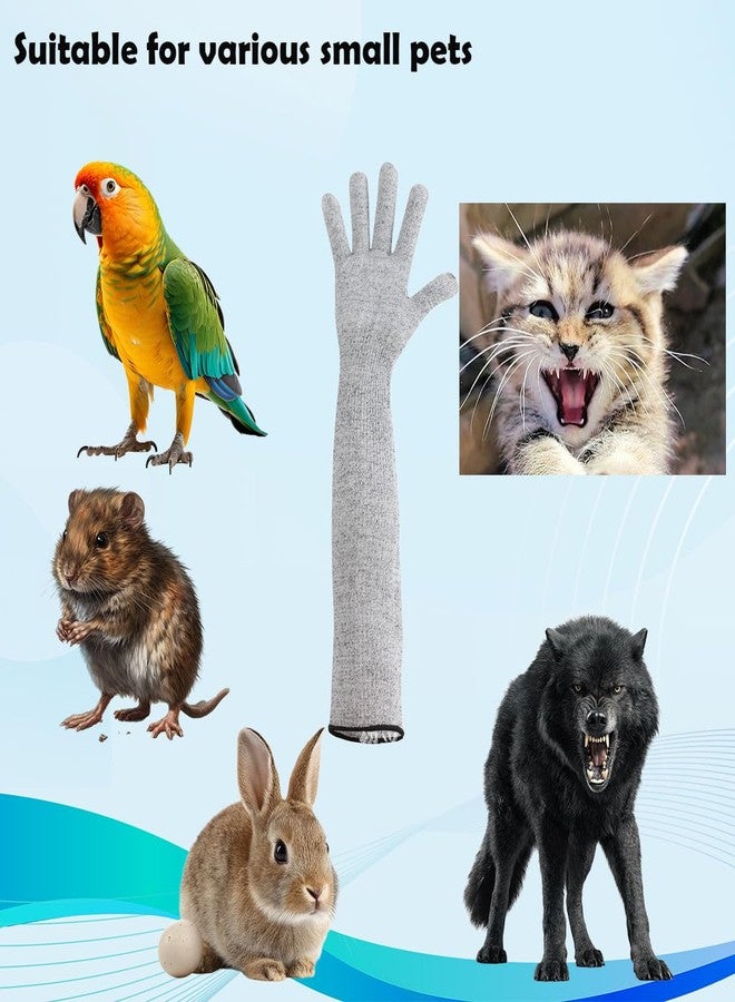 HAISENGO Pet Handling Gloves – 16" Extra-Long Cat Grooming Arm Sleeves, Anti-Scratch & Bite Resistant Protective Sleeves for Bathing & Nail Trimming (Gray) - Image 4