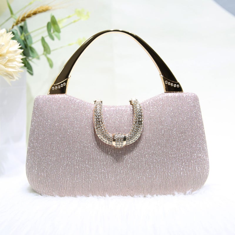 New Large-Capacity Fashionable Fine Glitter Texture Portable Dinner Bag Banquet Bag Celebrity Clutch Bag Dress Matchinging - Image 3