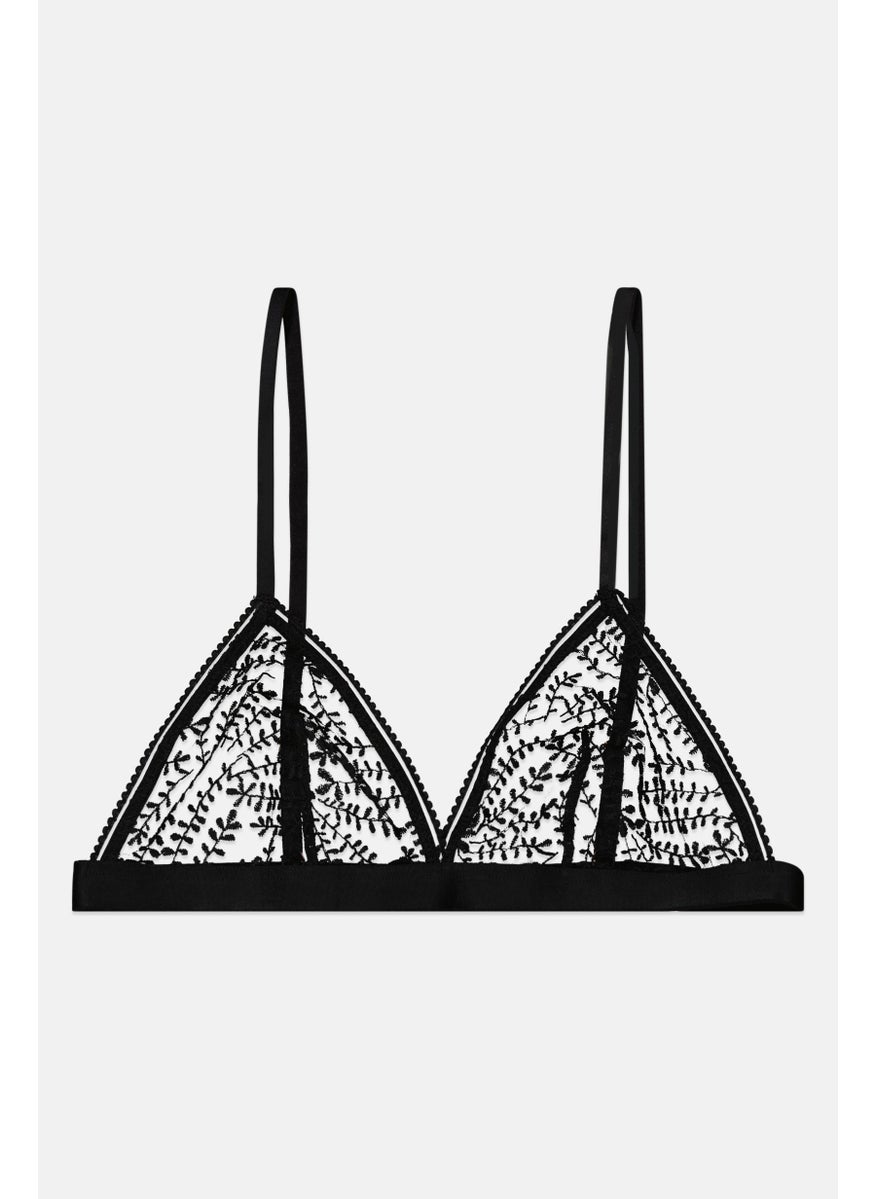 Etam Women Non Padded Lace Bra, Black  - Image 1