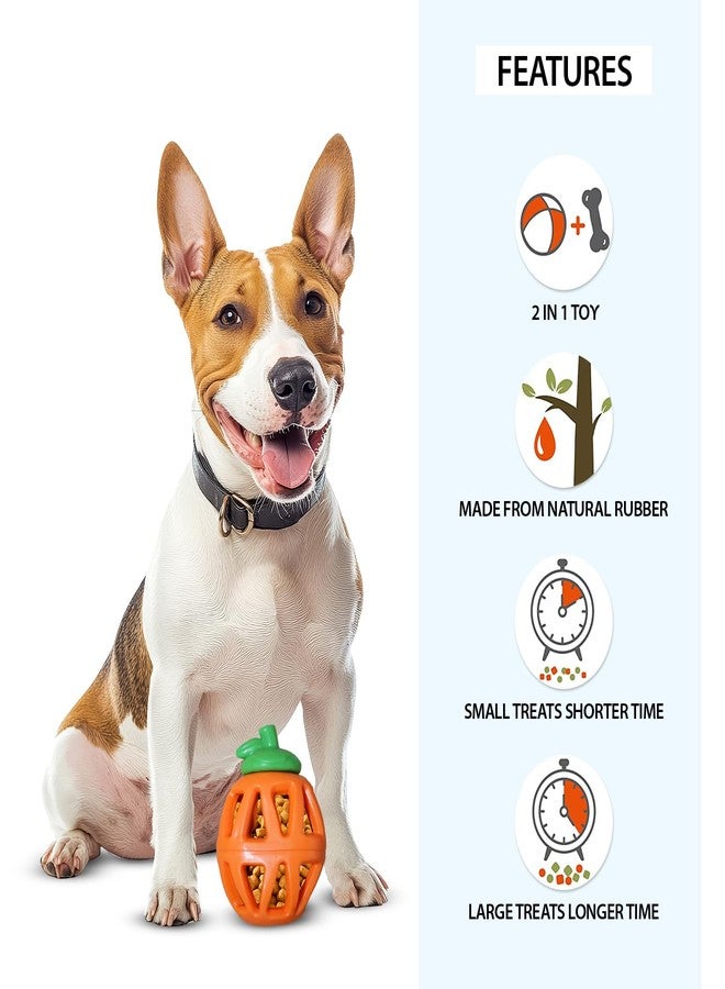 Plushmate x Holy Paws Fruity Bite Dog Treat Dispenser Chew Toy (Orange) for Small Medium Dogs | 2 in 1 Dog Toy | 100% Natural Non-Toxic Rubber | Play, FET - Image 3