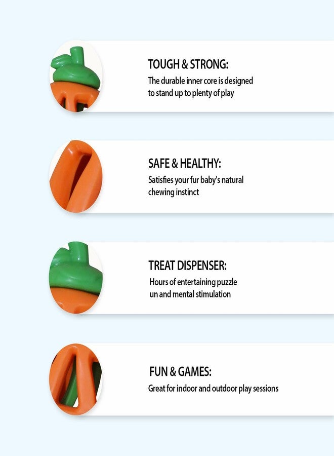 Plushmate x Holy Paws Fruity Bite Dog Treat Dispenser Chew Toy (Orange) for Small Medium Dogs | 2 in 1 Dog Toy | 100% Natural Non-Toxic Rubber | Play, FET - Image 4