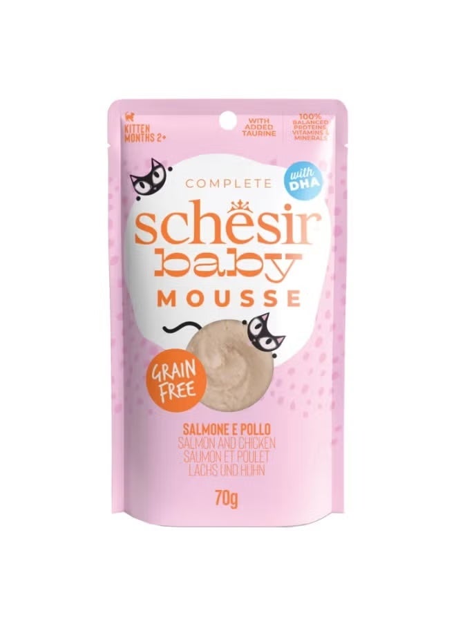 Schesir Kitten Wet Food Mousse with Chicken & Salmon 70g (4 Pouch) - Image 2