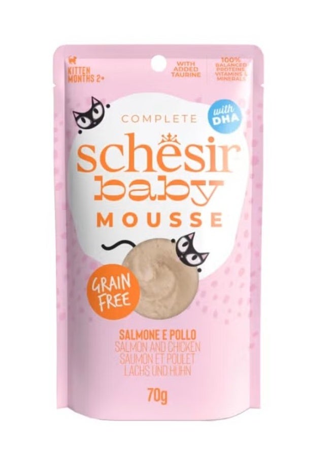 Schesir Kitten Wet Food Mousse with Chicken & Salmon 70g (4 Pouch) - Image 3