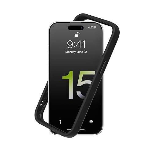 RhinoShield Bumper Case Compatible with iPhone 15 CrashGuard Shock Absorbent Slim Design Protective Cover 35M 11ft Drop Protection Black - Image 1