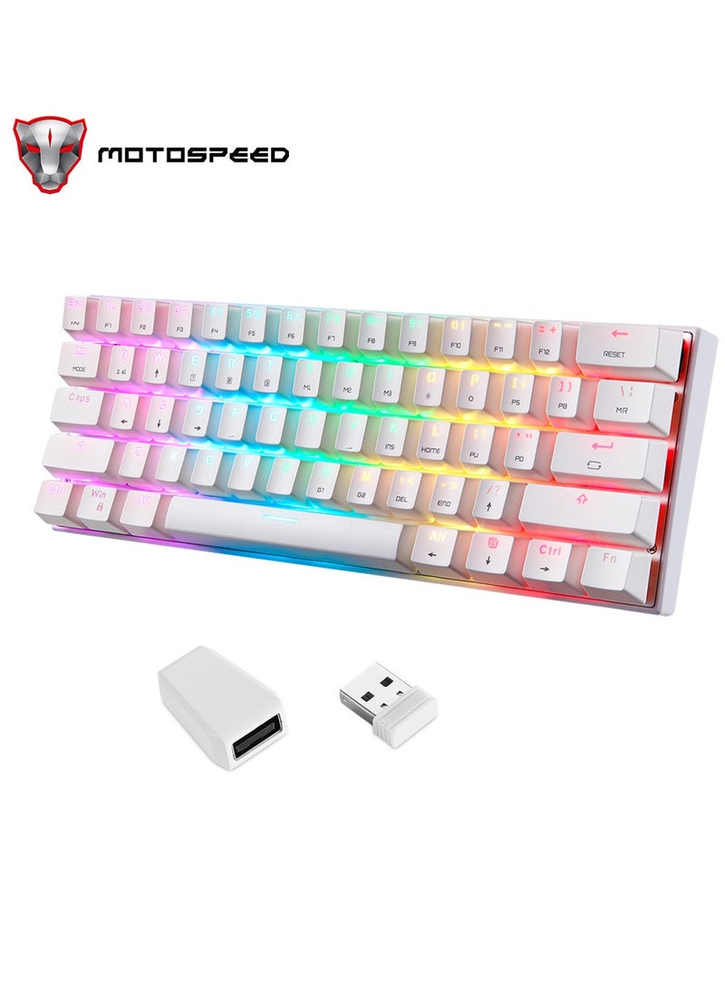 Motospeed - SK62 BT Wireless Gaming Mechanical Keyboard 61 Keys RGB Backlight Red Switch Macro Drive For Laptop PC - Image 1