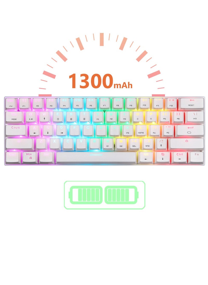 Motospeed - SK62 BT Wireless Gaming Mechanical Keyboard 61 Keys RGB Backlight Red Switch Macro Drive For Laptop PC - Image 1