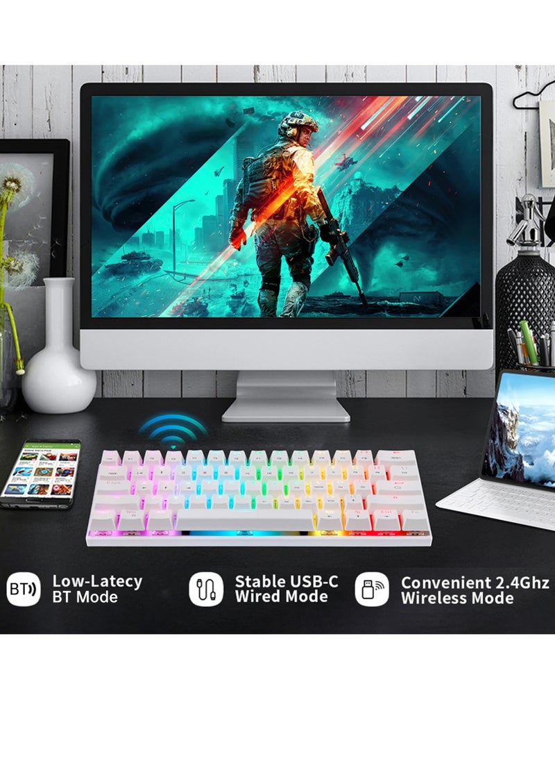 Motospeed - SK62 BT Wireless Gaming Mechanical Keyboard 61 Keys RGB Backlight Red Switch Macro Drive For Laptop PC - Image 1