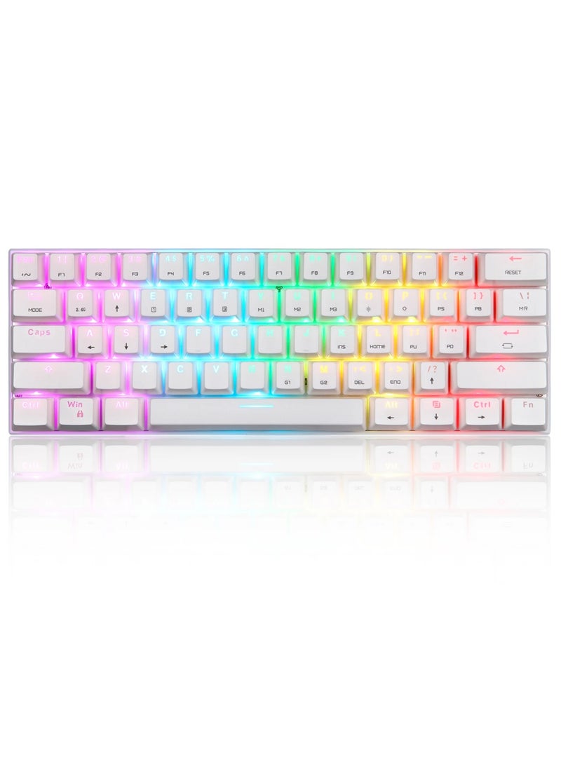 Motospeed - SK62 BT Wireless Gaming Mechanical Keyboard 61 Keys RGB Backlight Red Switch Macro Drive For Laptop PC - Image 1