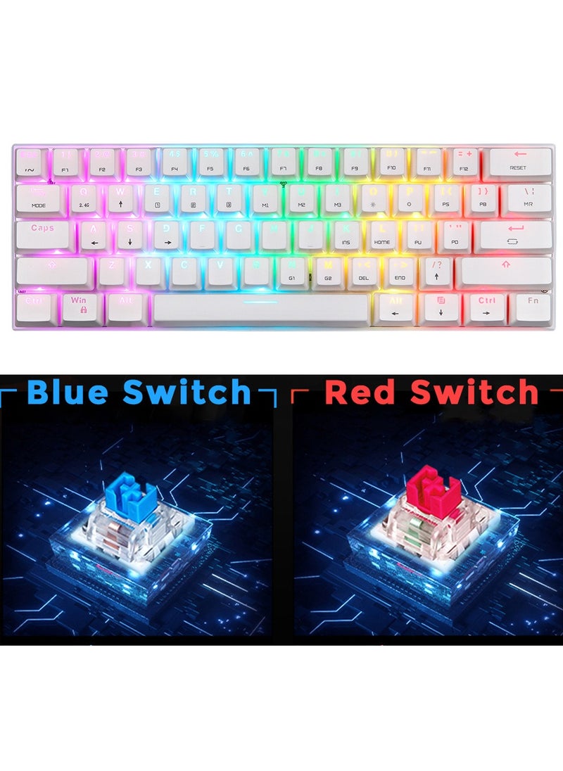 Motospeed - SK62 BT Wireless Gaming Mechanical Keyboard 61 Keys RGB Backlight Red Switch Macro Drive For Laptop PC - Image 1
