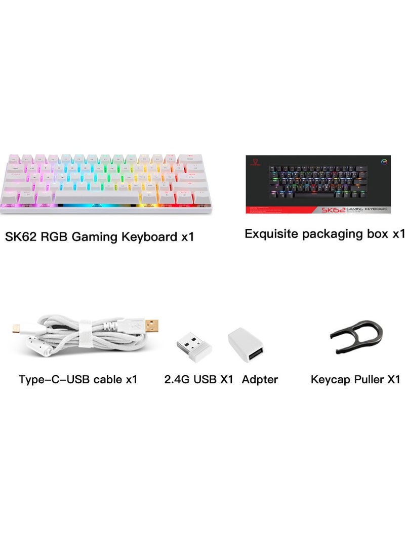 Motospeed - SK62 BT Wireless Gaming Mechanical Keyboard 61 Keys RGB Backlight Red Switch Macro Drive For Laptop PC - Image 1