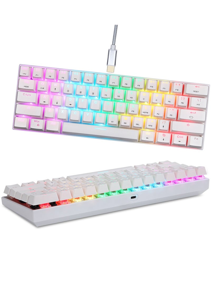 Motospeed - SK62 BT Wireless Gaming Mechanical Keyboard 61 Keys RGB Backlight Red Switch Macro Drive For Laptop PC - Image 1