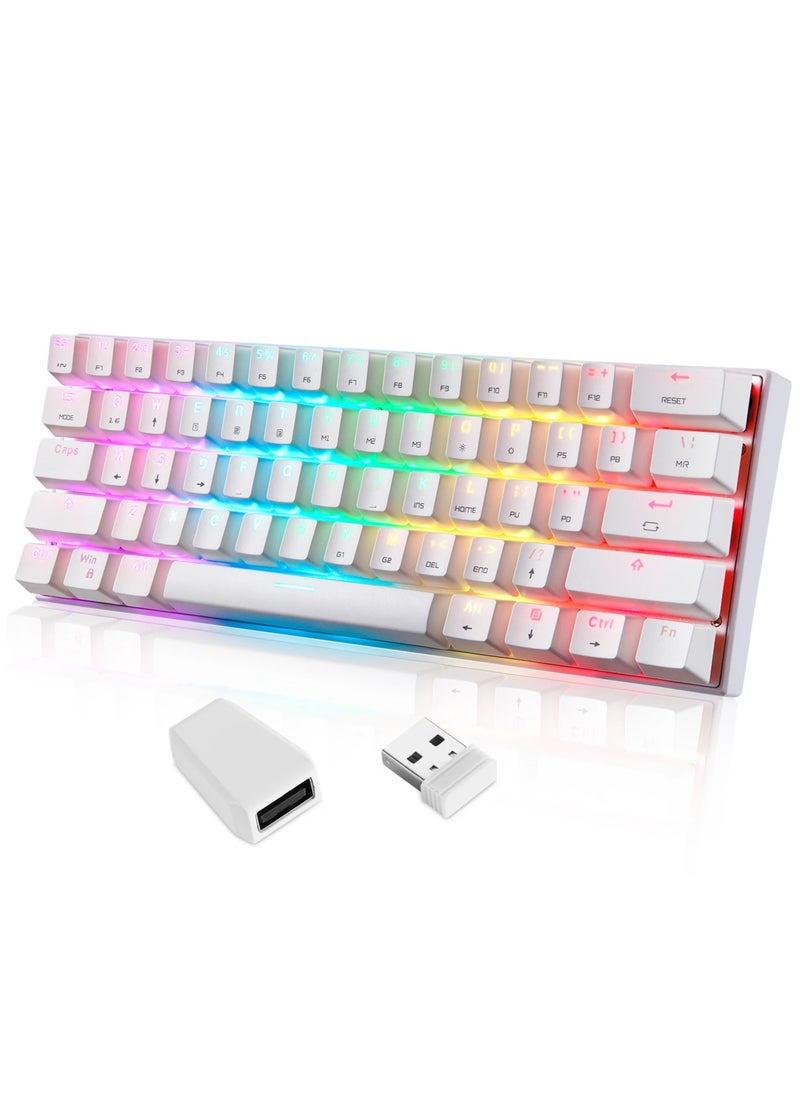 Motospeed - SK62 BT Wireless Gaming Mechanical Keyboard 61 Keys RGB Backlight Red Switch Macro Drive For Laptop PC - Image 1