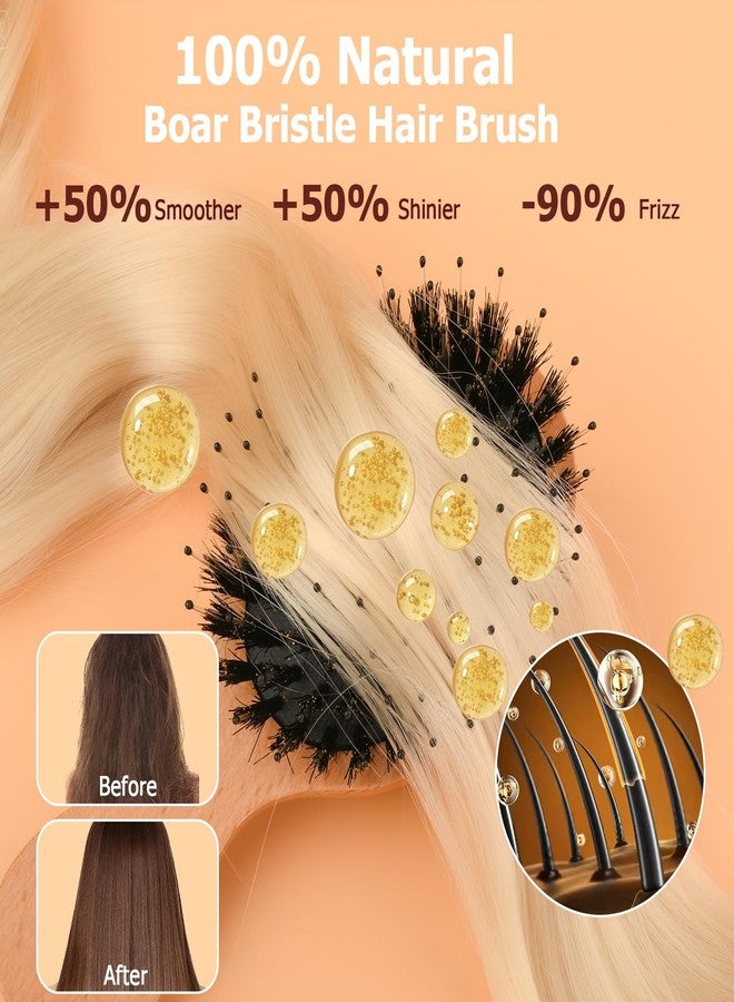 Ancable Travel Hair Brush, Mini Boar Bristle Hair Brush for Women - Small Portable Compact HairBrush for Girls Kids Women Best Gift, Travel Size for Purse, Vacation, Business Trips & Outings - Image 3