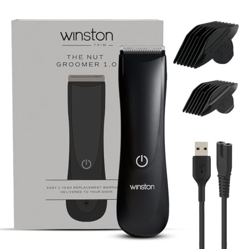 Winston Rechargeable Waterproof Body and Ball Trimmer for Men - Nut Groomer 1.0, Suitable for Beard Trimmer, Private Part Shaving, Pubic Hair with No-Cut Ceramic Blade – 120 Min cordless use - Image 1