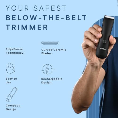 Winston Rechargeable Waterproof Body and Ball Trimmer for Men - Nut Groomer 1.0, Suitable for Beard Trimmer, Private Part Shaving, Pubic Hair with No-Cut Ceramic Blade – 120 Min cordless use - Image 3