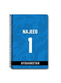 Designer A5 Spiral Notebook Memo Notepad Journal Player - Najibullah Zadran, Jersey Number -1