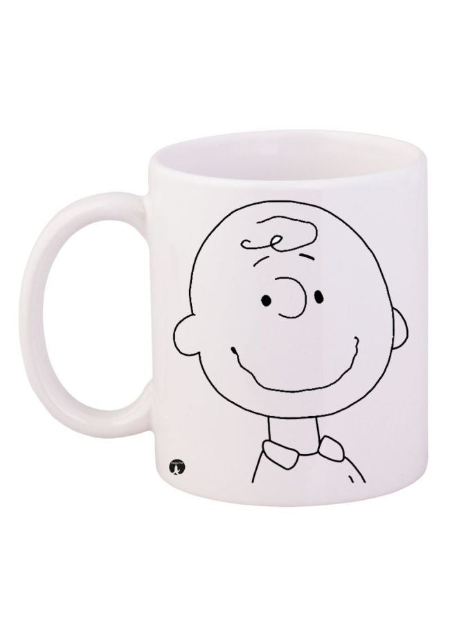 RYN Cartoon Printed Coffee Mug White/Black 11ounce