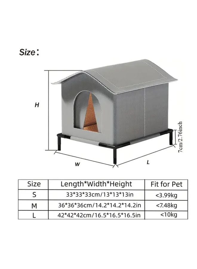Large Grey All Weather Outdoor Cat House with Foil Insulation Cozy Cat Condo - Image 3