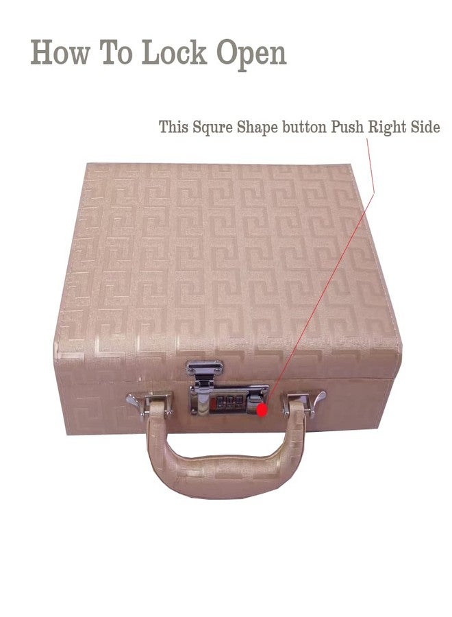 Sagrach PU Leather Travel Makeup Vanity Kit For Women 2 Layer Jewelry Display Suitcase With Removable Tray Storage Holder For Ring Necklace Earring (27cm x 18cm x 9cm, Cream) - Image 4