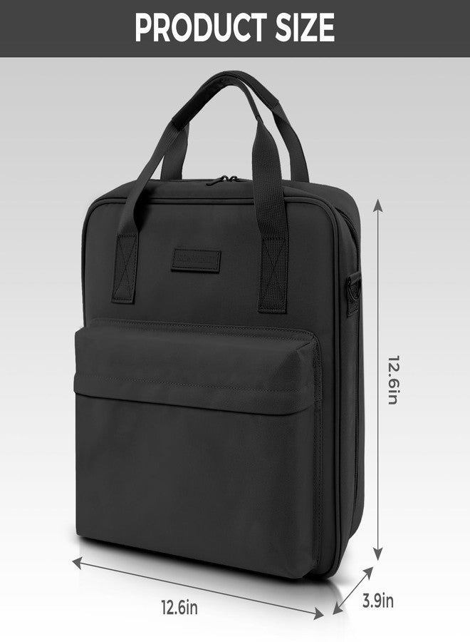 KONVINIT 3 Ring Zipper Binder with Handle & Shoulder Strap for School, 2 Inch Zip Up Portfolio Binder with Extra Pockets Holds 500 Sheets, Black Trapper Keeper for Office Supplies - Image 5