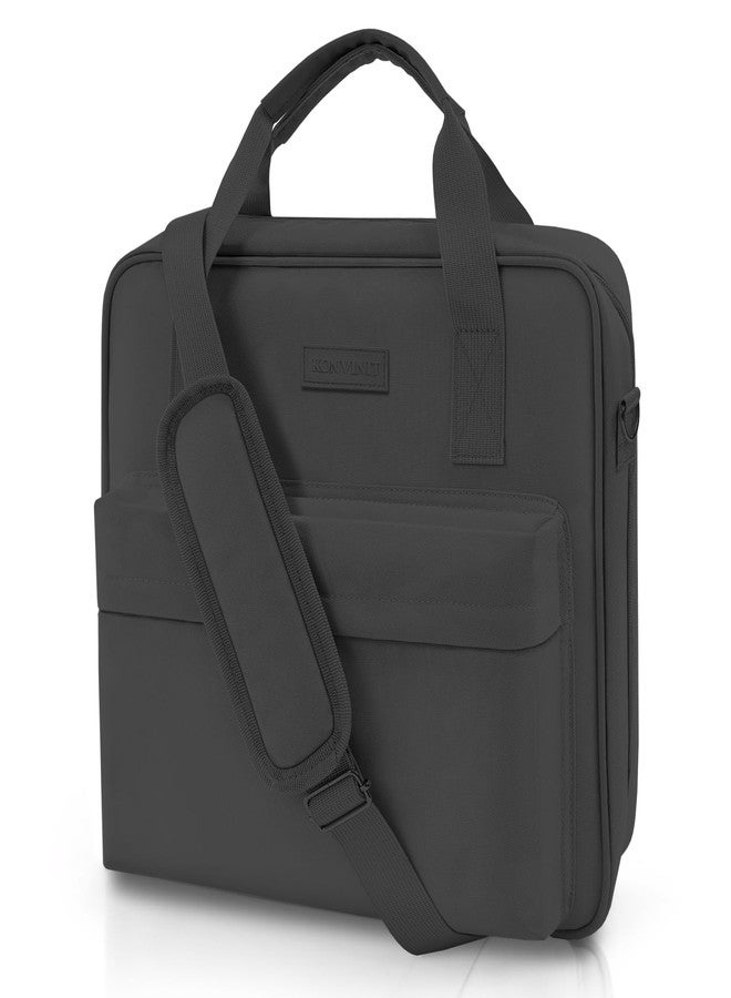 KONVINIT 3 Ring Zipper Binder with Handle & Shoulder Strap for School, 2 Inch Zip Up Portfolio Binder with Extra Pockets Holds 500 Sheets, Black Trapper Keeper for Office Supplies - Image 1