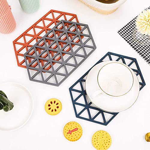 DHRUSIMI Silicone Trivet Mat for Hot Pans and Pots Counter Mat Heat Resistant Table Drying Mat for Kitchen Cooking Counter, Plates to Protect Table and Restaurant. (Mix Color) - Image 4