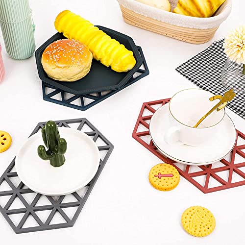DHRUSIMI Silicone Trivet Mat for Hot Pans and Pots Counter Mat Heat Resistant Table Drying Mat for Kitchen Cooking Counter, Plates to Protect Table and Restaurant. (Mix Color) - Image 3
