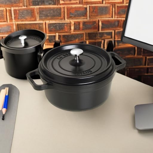 STAUB طاجن ستوب من الحديد الزهر، فرن هولندي، سعة 2.75 لتر، يخدم 2-3 أشخاص، صنع في فرنسا، أسود غير لامع - Image 5