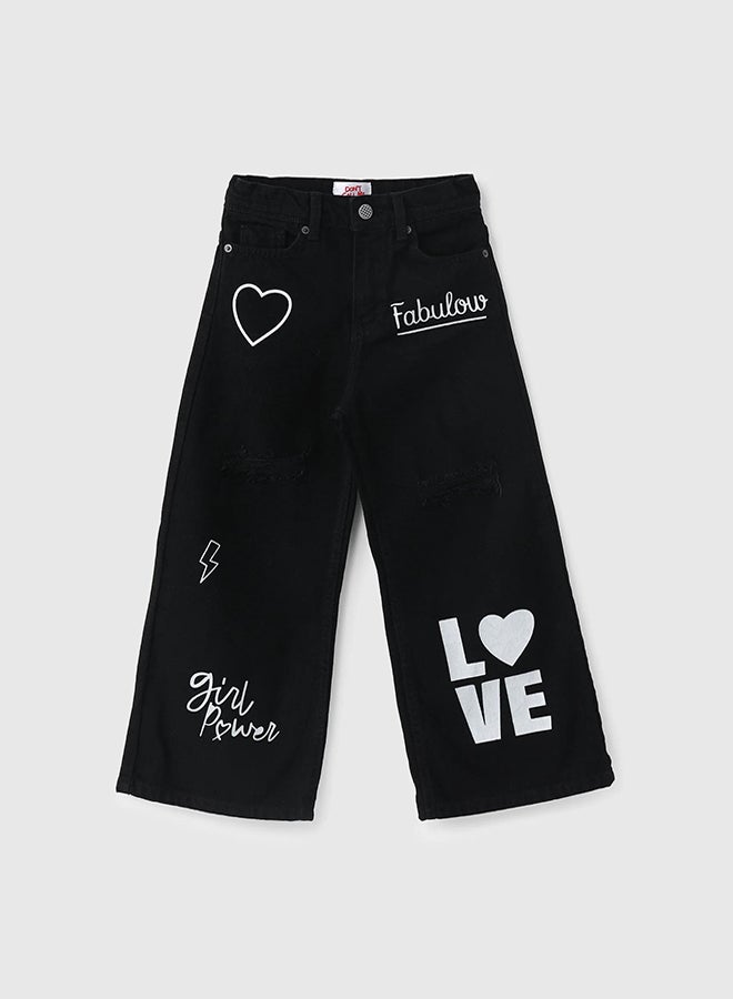 CN Jeans wear Kids Girls Summery Pants Black Jeans - Image 1