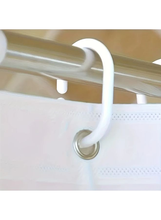 Black PVC Shower Curtain 59 Inch Wide Non Woven Fabric Easy Hang Metal Eyelets - Image 4