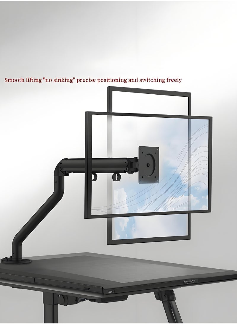 XiuWoo - Monitor Mount Single Arm Stand,Adjustable Spring Monitor Desk Mount Swivel Bracket with Articulating Gas Spring, Fits 17 to 32 Inch Lcd Computer Monitors(Holds up to 0.5-9kg) - Image 1