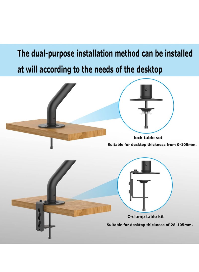 XiuWoo - Monitor Mount Single Arm Stand,Adjustable Spring Monitor Desk Mount Swivel Bracket with Articulating Gas Spring, Fits 17 to 32 Inch Lcd Computer Monitors(Holds up to 0.5-9kg) - Image 1