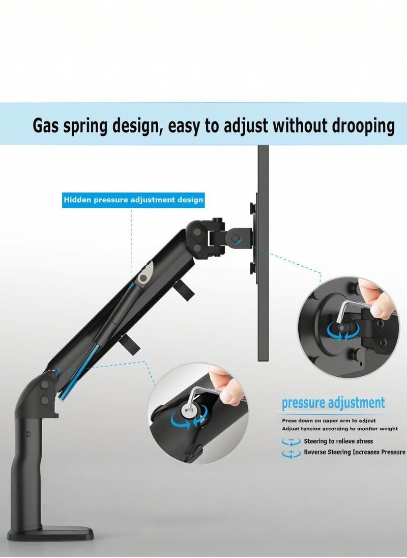 XiuWoo - Monitor Mount Single Arm Stand,Adjustable Spring Monitor Desk Mount Swivel Bracket with Articulating Gas Spring, Fits 17 to 32 Inch Lcd Computer Monitors(Holds up to 0.5-9kg) - Image 1