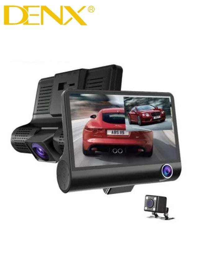 Denx 3-Lens Car Dash Camera – Full Coverage & High-Definition Recording - Image 3